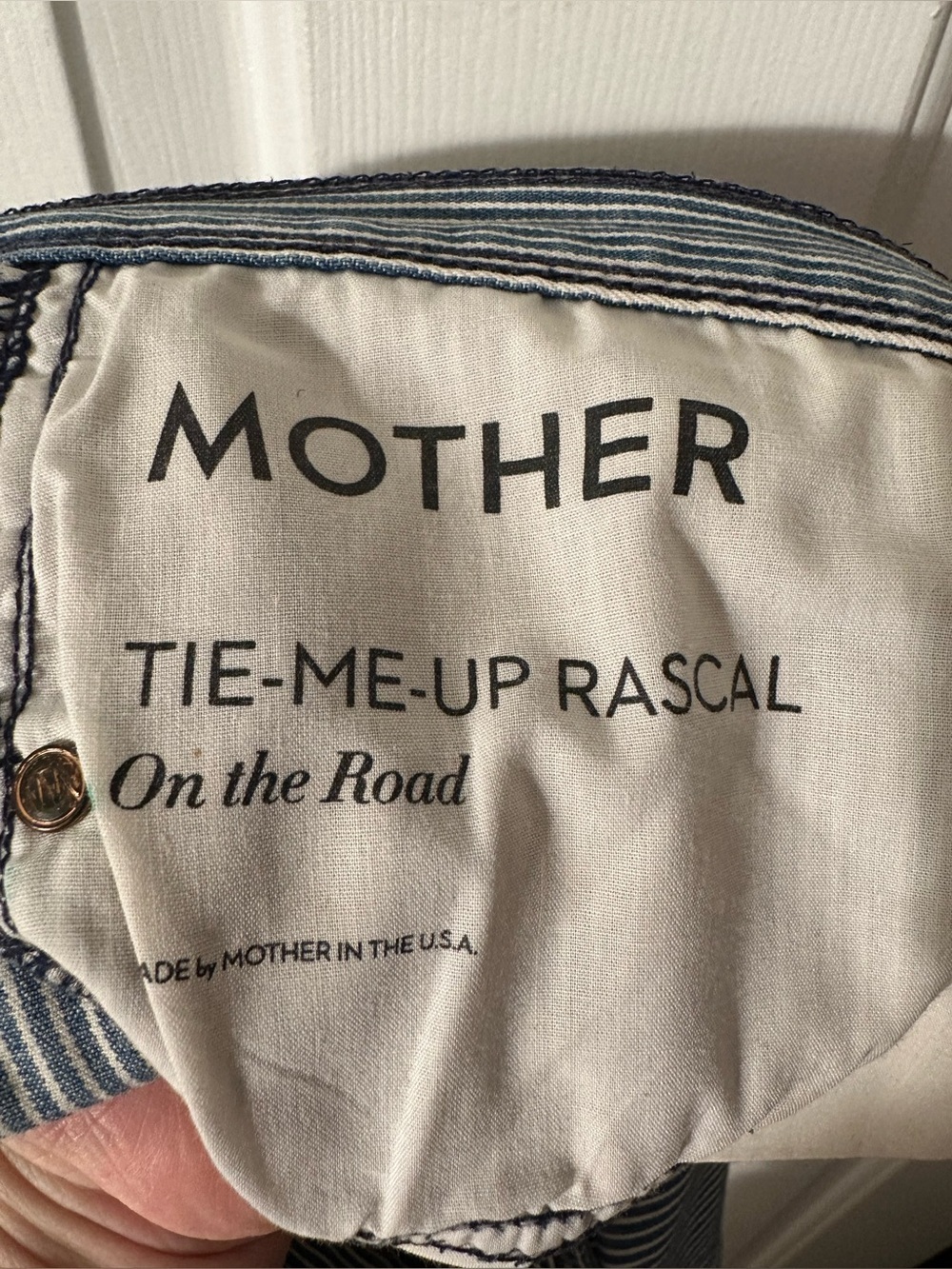 MOTHER 30 Tie Me Up Rascal Down The Road Striped Lo Rise Railroad Skinny Jean - Picture 6 of 14